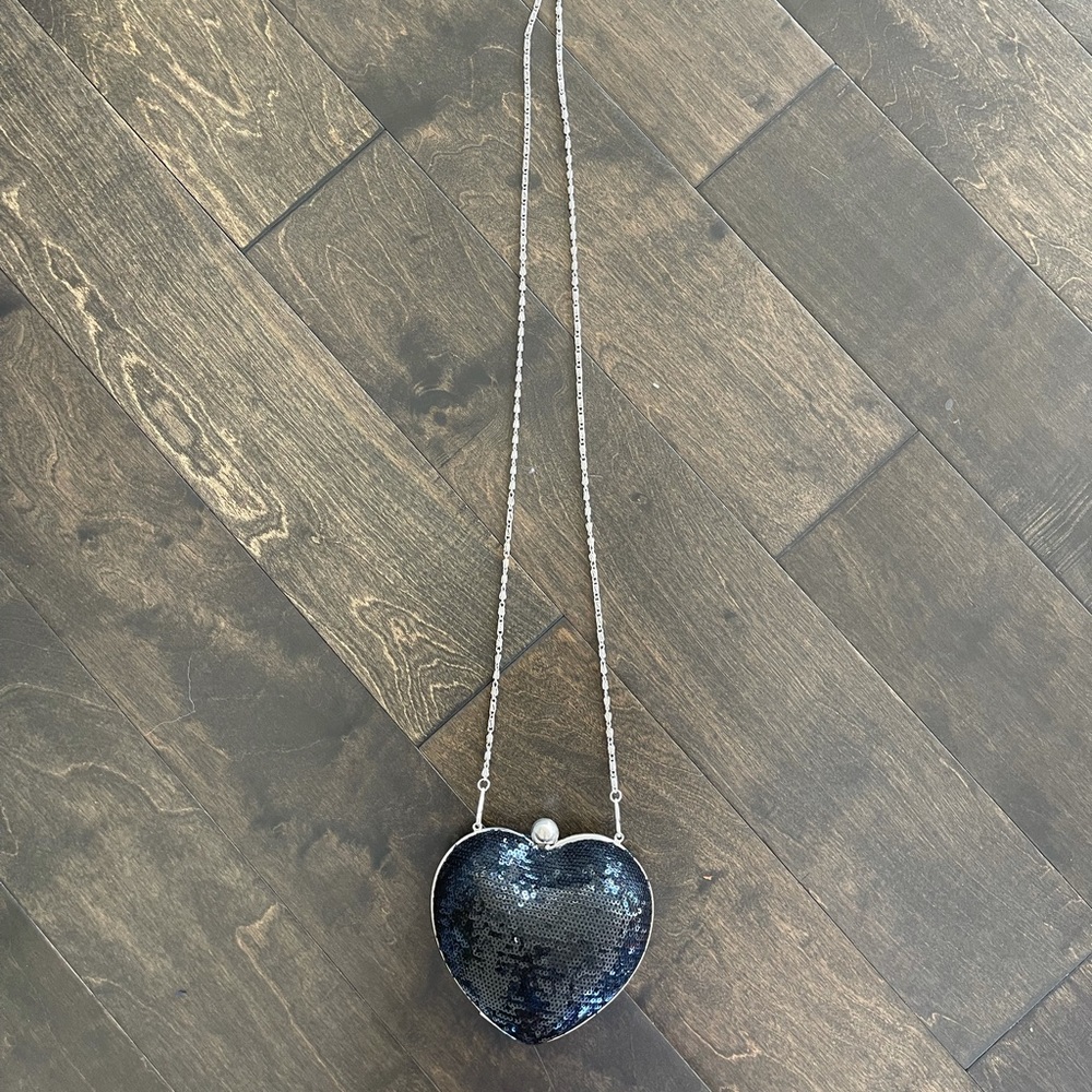 Sequin Heart Crossbody Handbag